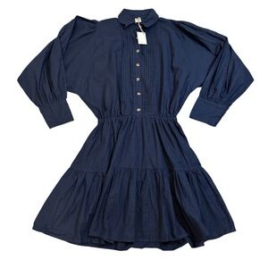 ELF Made by Hand Linen Long Balloon Sleeve Mini Dress Size XXL